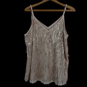 Maurices Womens Sequined Top Size 1X NYE Holiday Cocktail Party Special Occasion